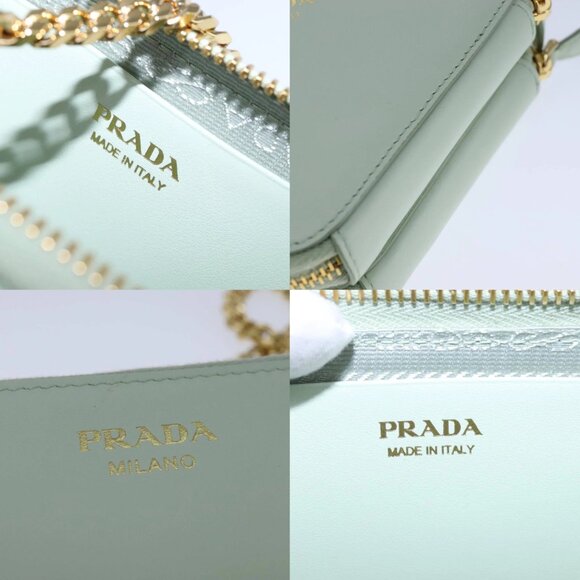 PRADA Chain Hand Bag Leather Green Auth 106436AV - Picture 13 of 15
